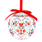 Alpine Bauble with Red Ribbon, Assorted Patterns