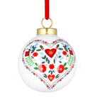 Alpine White Ceramic Bauble, Assorted Colours