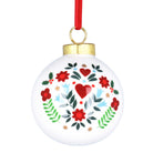 Alpine White Ceramic Bauble, Assorted Colours