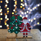 Alpine Wood Santa with Tree Decoration - Angela Reed - Christmas Decorations