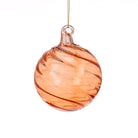 Amber Glass Ribbed Bauble, Small