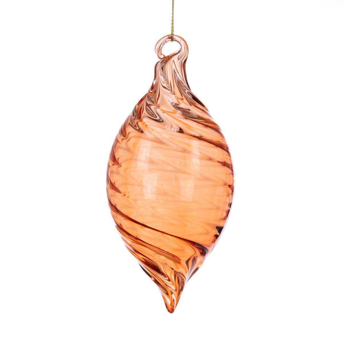 Amber Glass Ribbed Finial