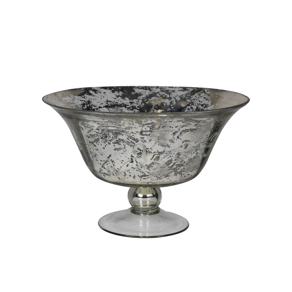 Antique Silver Etched Glass Bowl