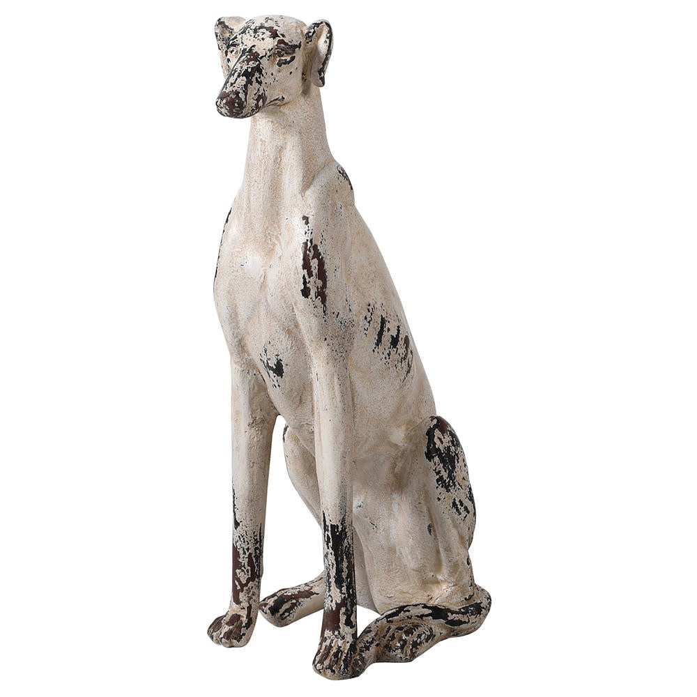 SLIGHT SECOND - Antique Style Sitting Lurcher Statue