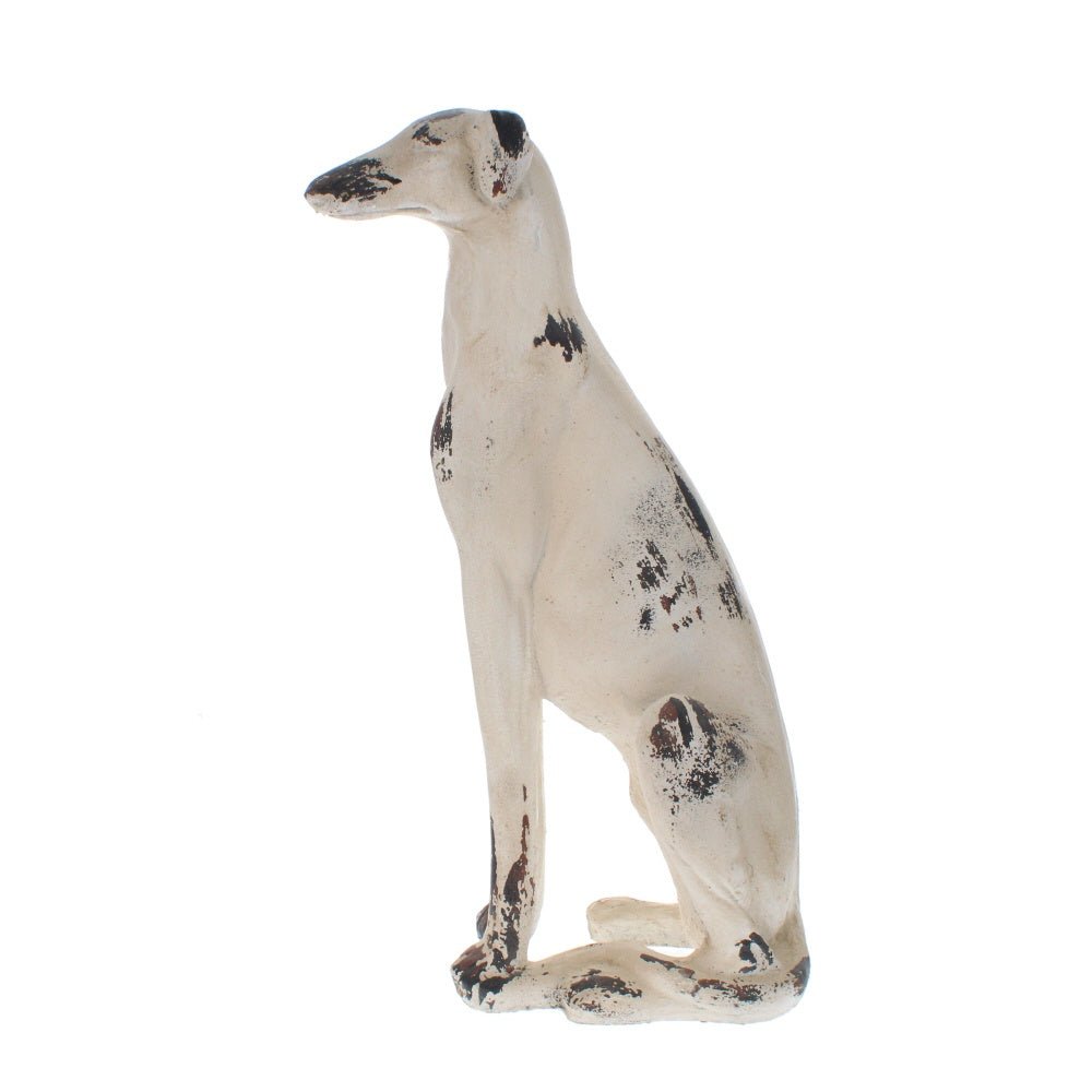 SLIGHT SECOND - Antique Style Sitting Lurcher Statue