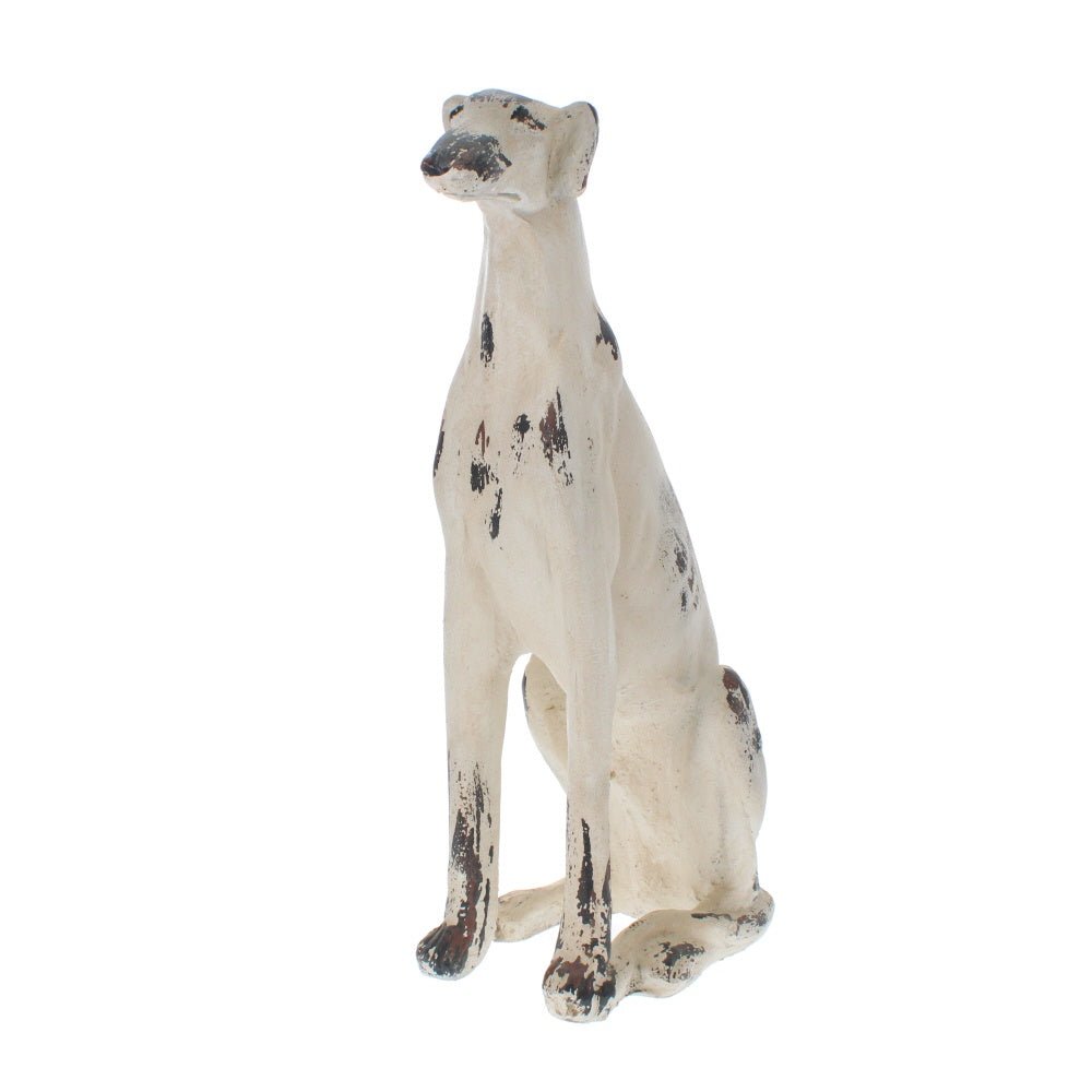 SLIGHT SECOND - Antique Style Sitting Lurcher Statue