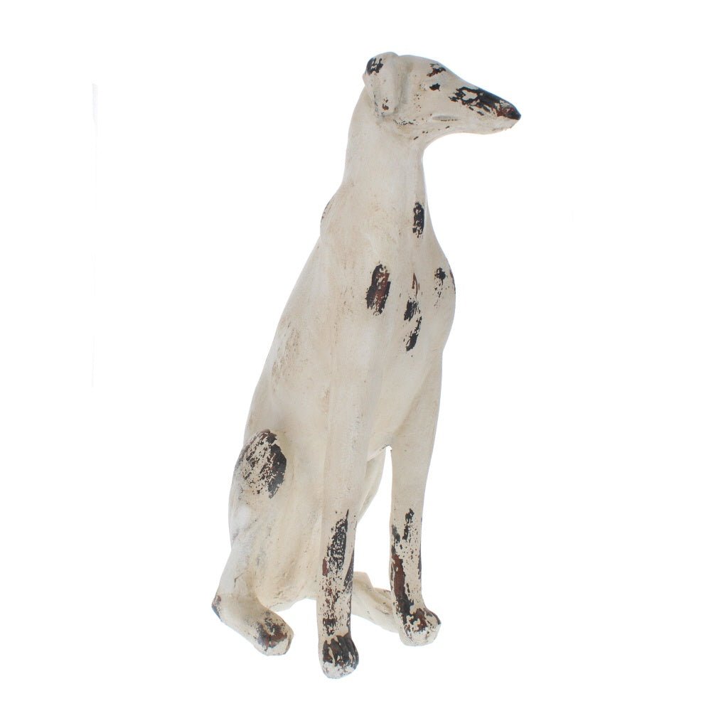 SLIGHT SECOND - Antique Style Sitting Lurcher Statue