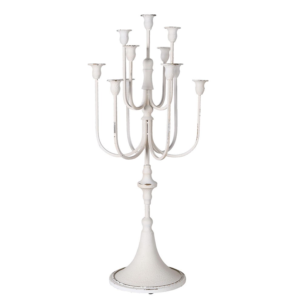 Antique Style White 11 Arm Candelabra