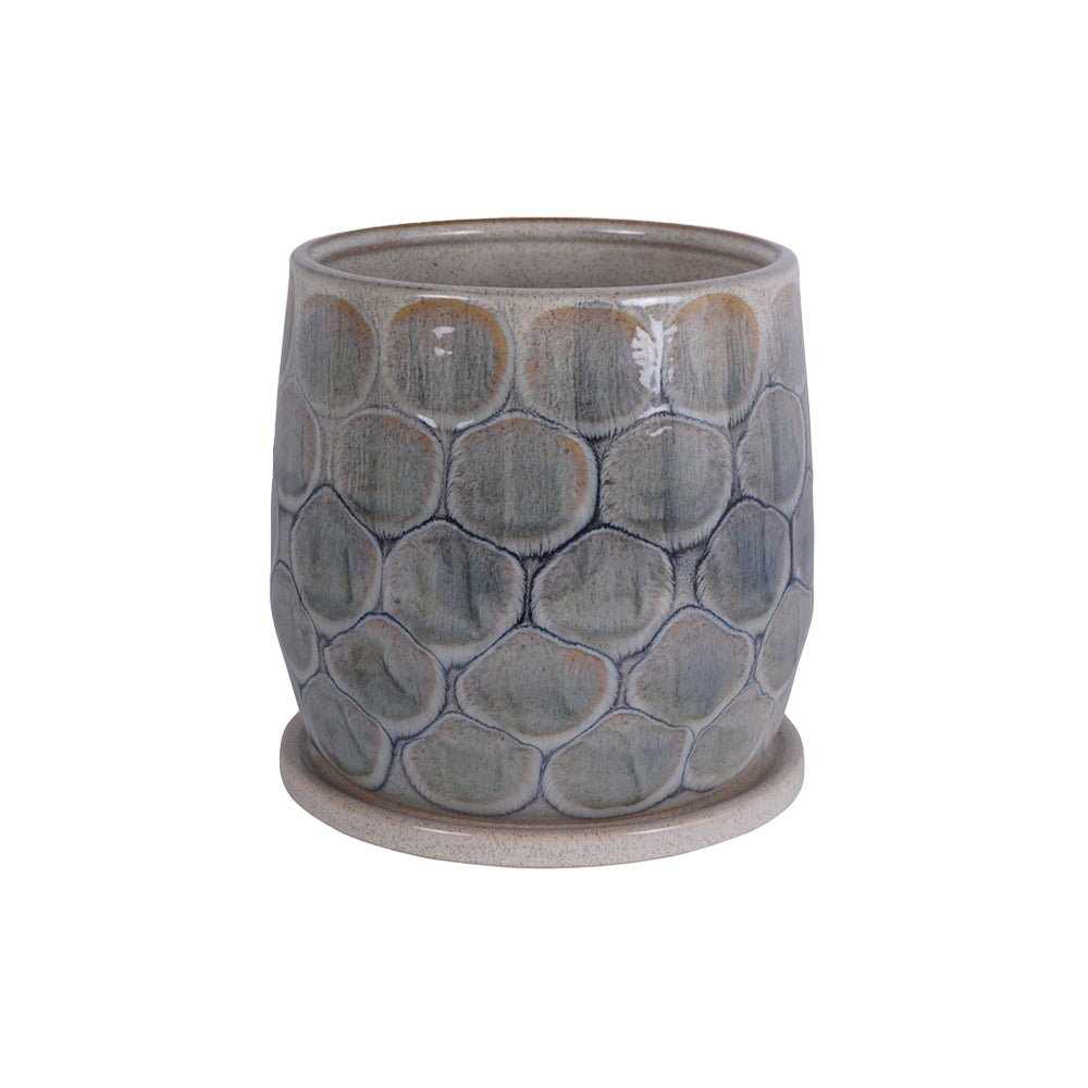 Armadillo Azure Ceramic Planter, Medium