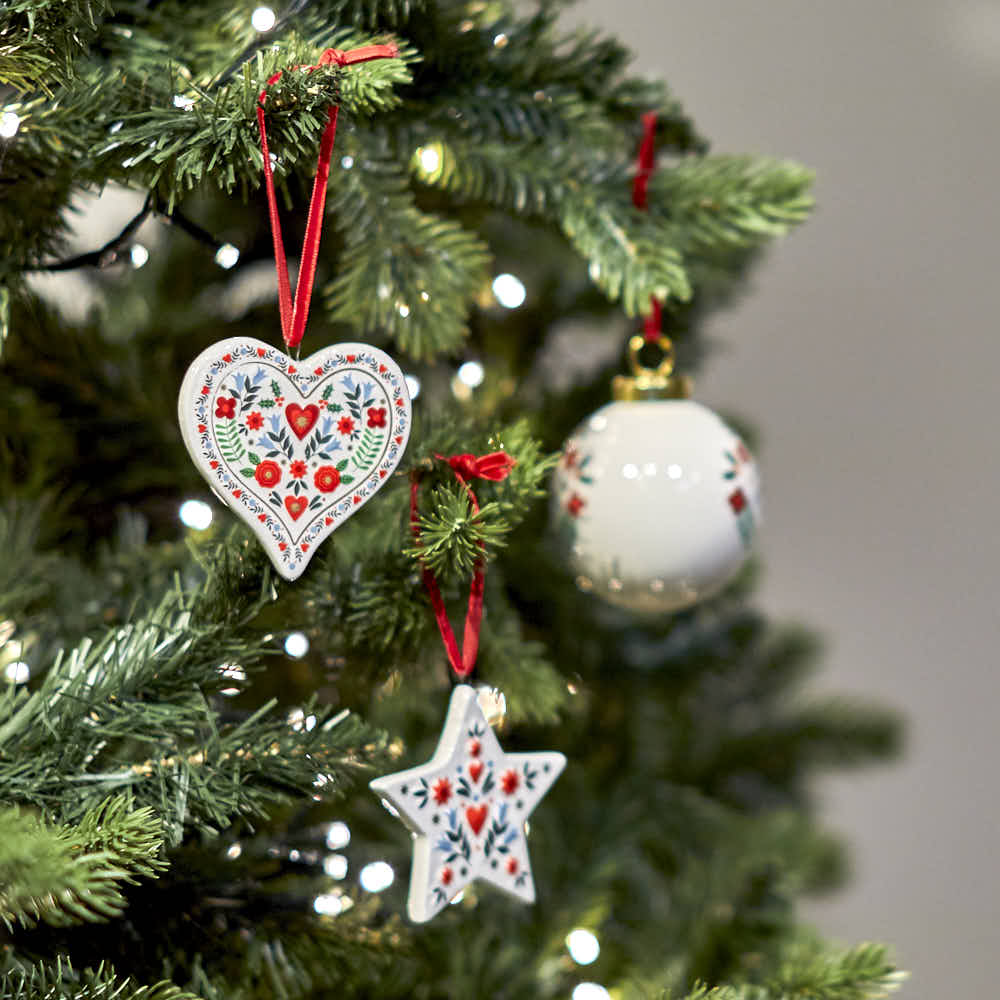 Assorted Alpine White Ceramic Hanging Shapes