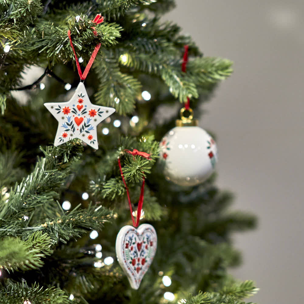 Assorted Alpine White Ceramic Hanging Shapes