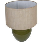 Aubrey Green Ceramic Lamp With Hessian Shade, Large