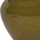 Aubrey Green Ceramic Lamp With Hessian Shade, Small
