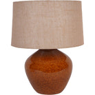 Aubrey Terracotta Ceramic Lamp With Hessian Shade, Large