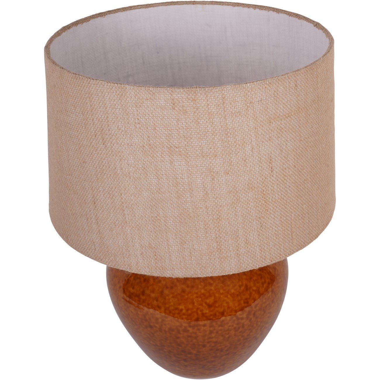 Aubrey Terracotta Ceramic Lamp With Hessian Shade, Large