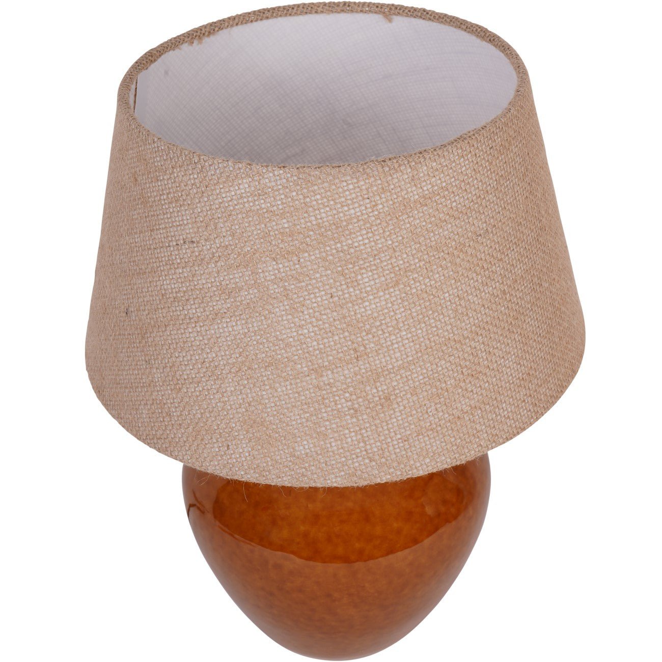 Aubrey Terracotta Ceramic Lamp With Hessian Shade, Small