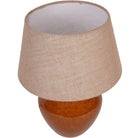 Aubrey Terracotta Ceramic Lamp With Hessian Shade, Small