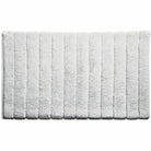Bamboo Bathroom Mat, White Stripe 50 x 80 cm