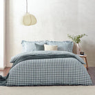 Barton Check Reversible Duvet Cover Set, Navy Superking(6'),Kingsize(5'),Single(3'),Double(4'6")