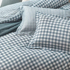 Barton Check Reversible Duvet Cover Set, Navy Superking(6'),Kingsize(5'),Single(3'),Double(4'6")
