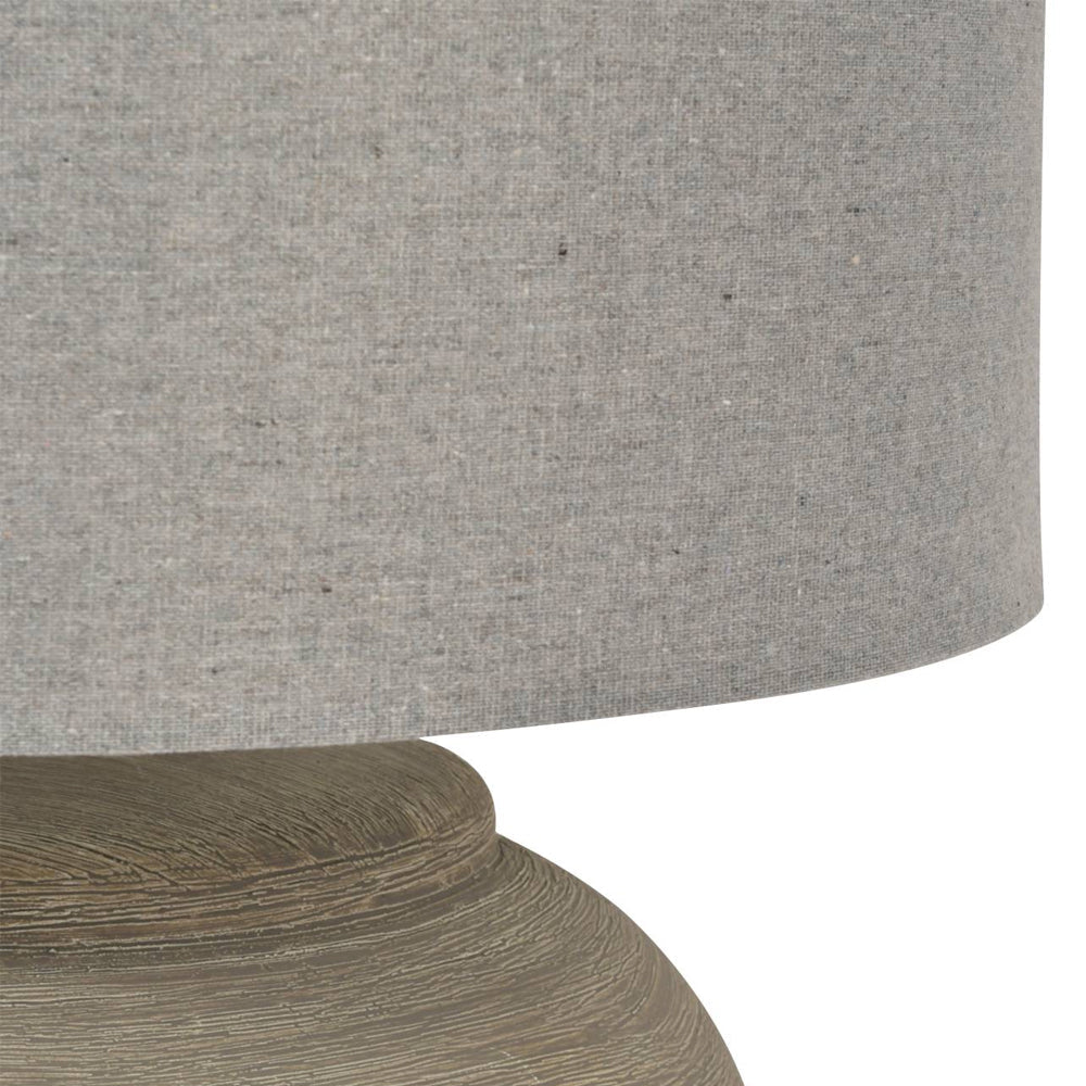 Baslow Etched Grey Ceramic Lamp with Shade - Angela Reed - 