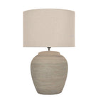 Baslow Etched Grey Ceramic Lamp with Shade
