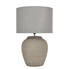 Baslow Etched Grey Ceramic Lamp with Shade