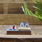 Beach Huts and Bay Scene