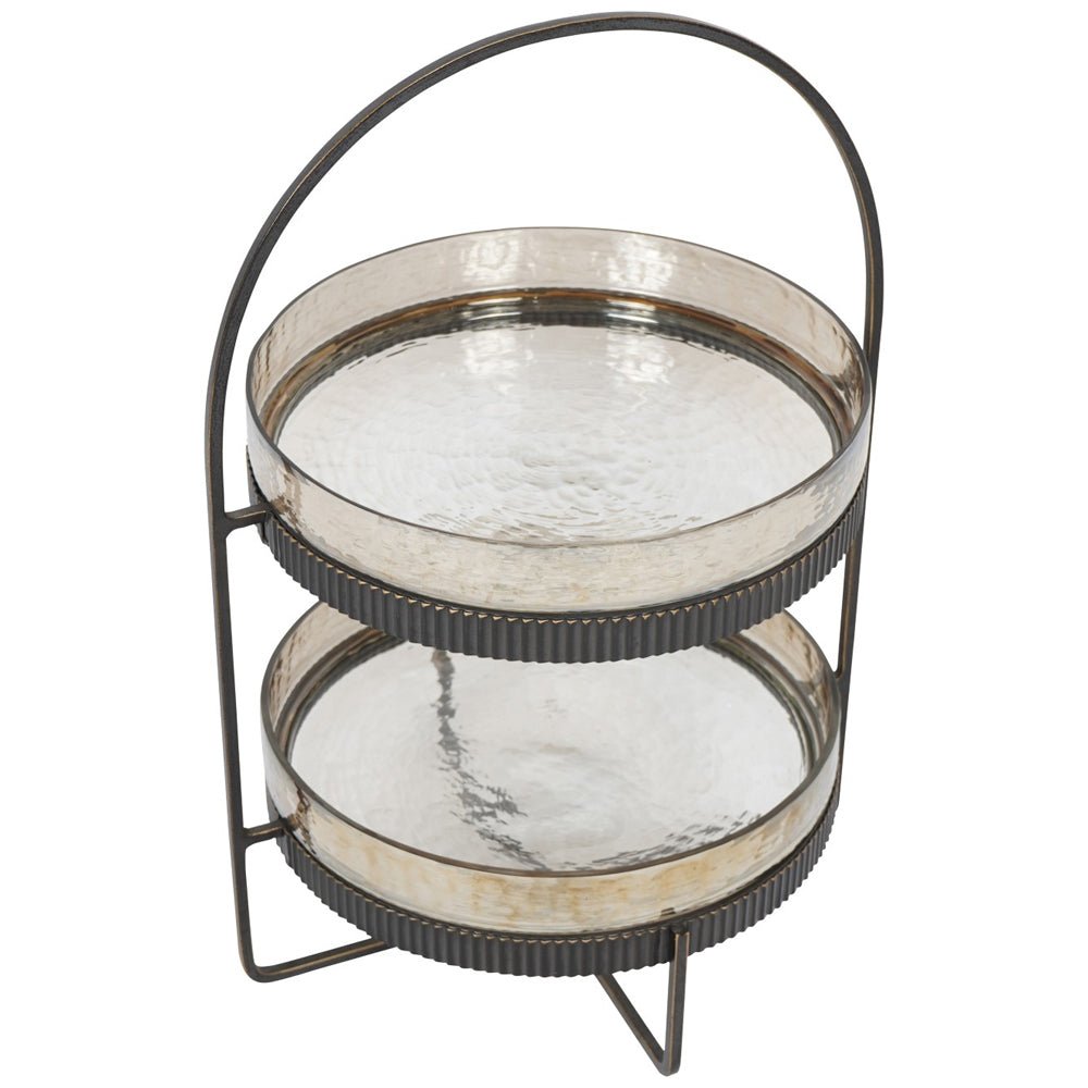 Beresford Glass Two Tier Cake Stand