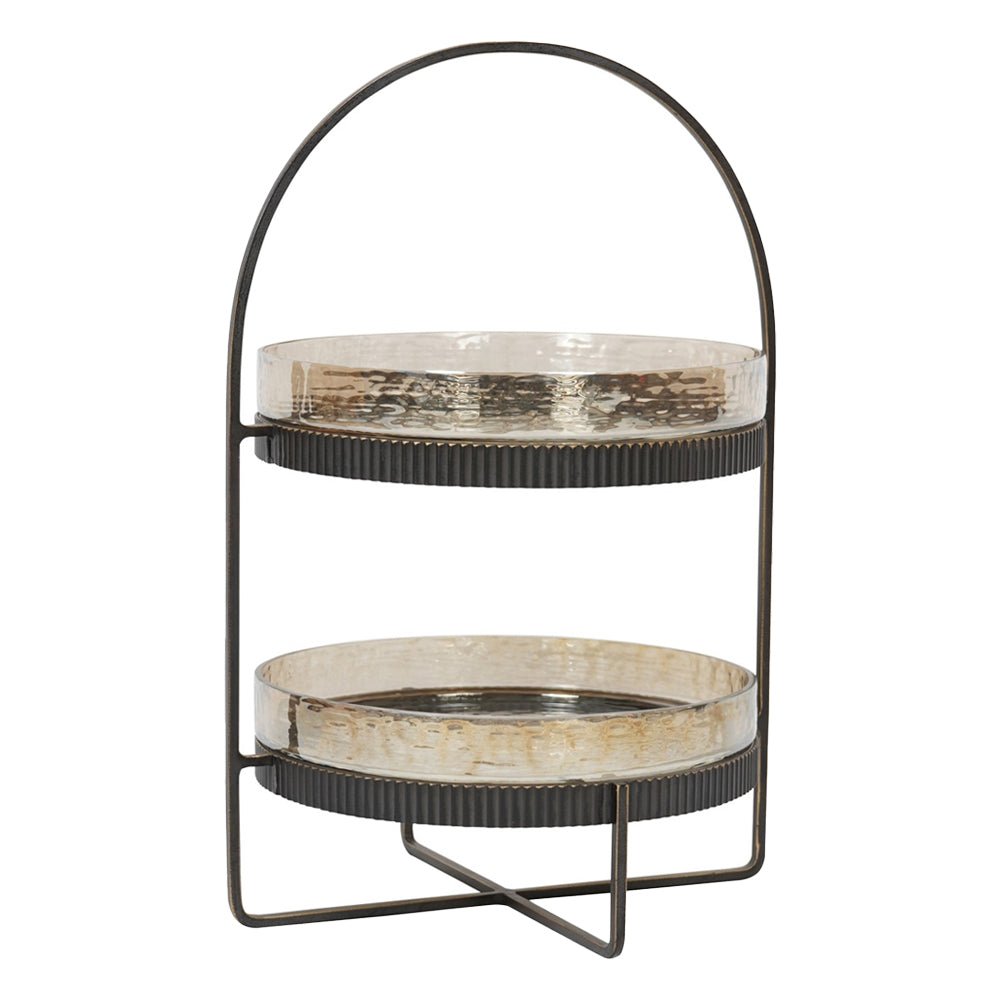 Beresford Glass Two Tier Cake Stand