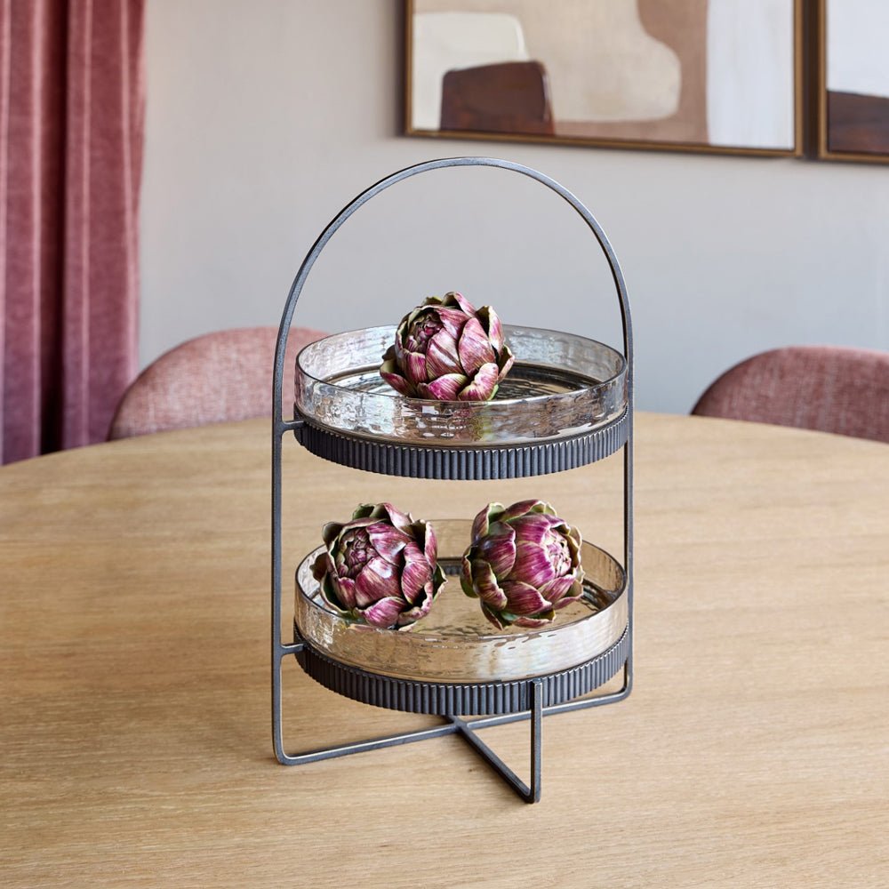Beresford Glass Two Tier Cake Stand