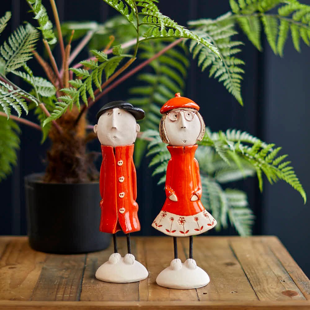 Best Friend Male with Baseball Cap Statue, Orange - Angela Reed - 