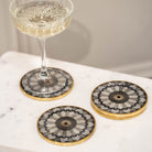 Black Circular Design, Set of 4, Coasters