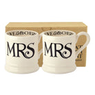 Black Toast 'Mrs & Mrs' Set of 2 1/2 Pint Mugs Boxed