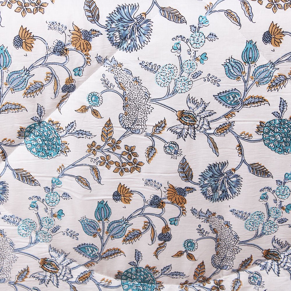 Blue and White Double Quilted Throw