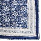 Blue and White Floral Print Cotton Bedspread - Angela Reed - 