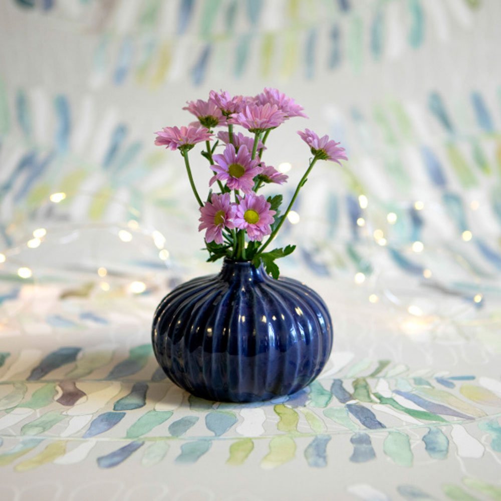 Blue Bud Vase, Round - Angela Reed - 