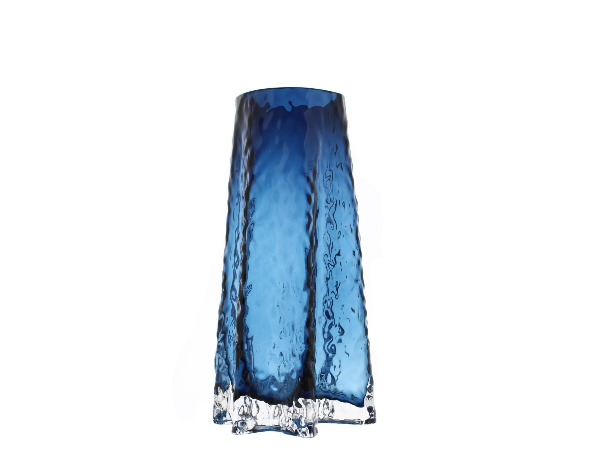 Blue Fluted Glass Vase Tall,Short
