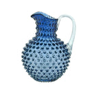 Blue Smoke Glass Hobnail Jug