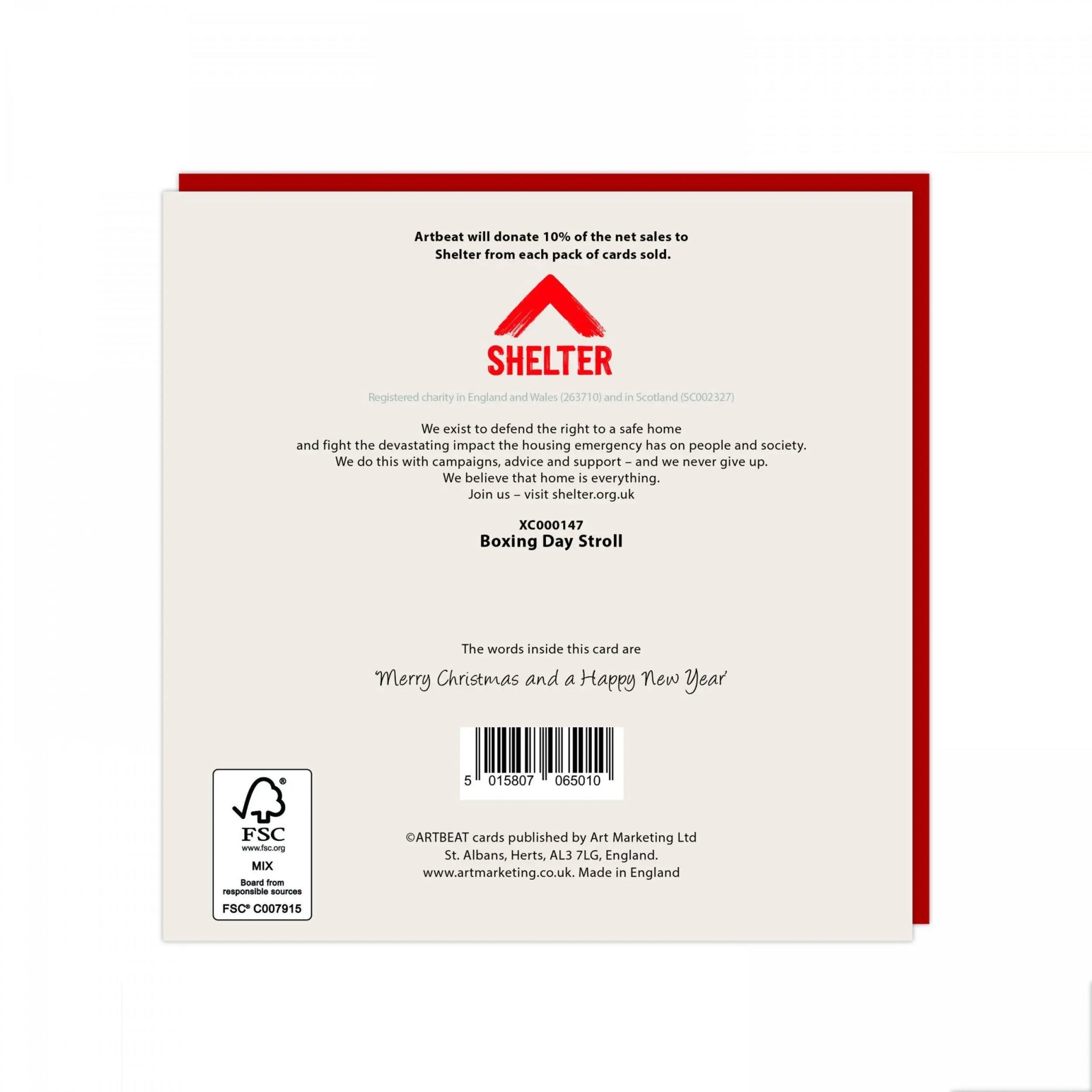 Boxing Day Stroll, Pack of 6 Charity Christmas Cards