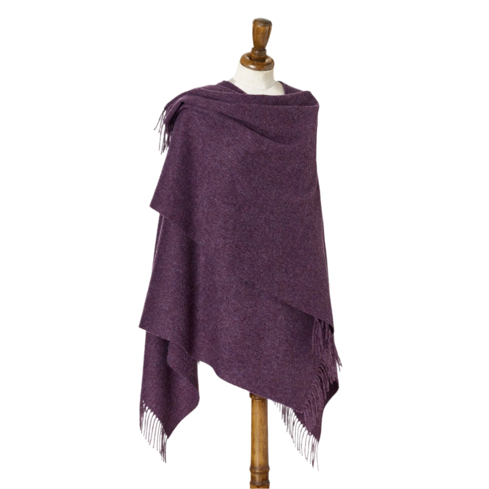 Bronte Merino Mini Ruana Plain Purple Heather