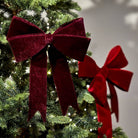 Burgandy Velvet Wired Bow, Small