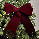 Burgundy Velvet Wired Bow, Large