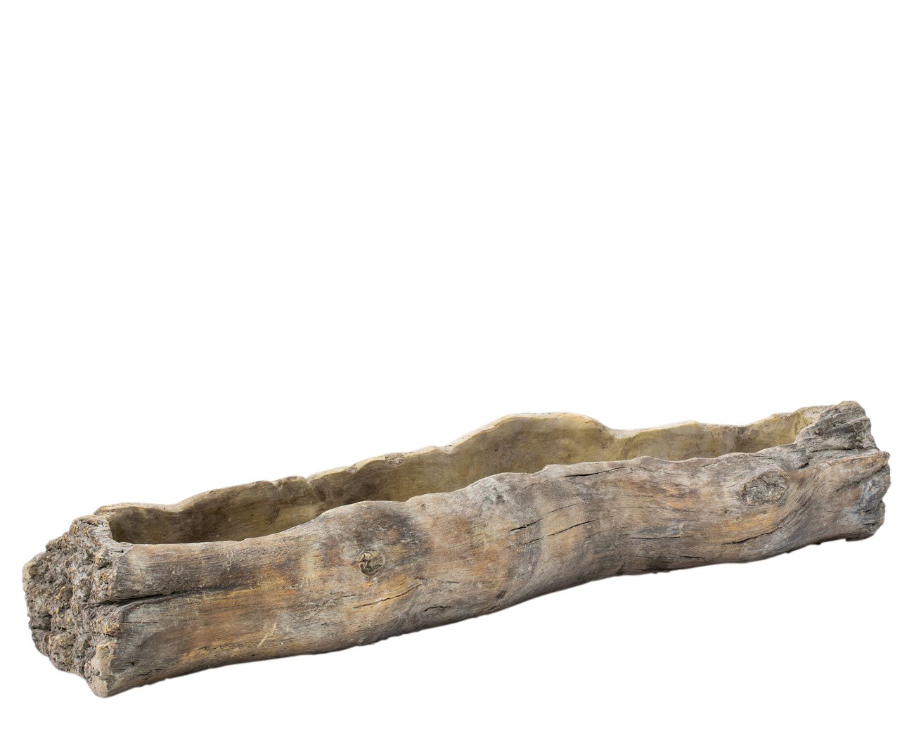 Calder Drift Log Planter, Rustic Wood Effect