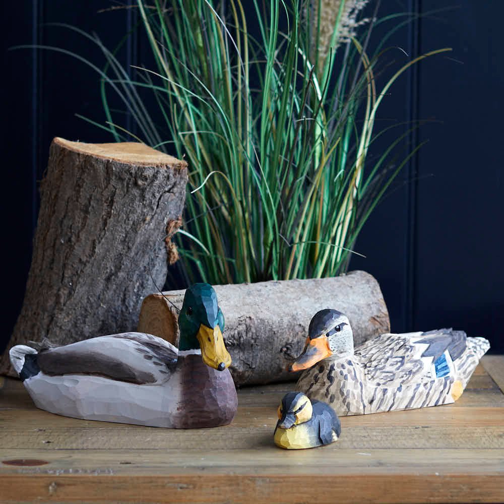 Carved Wooden Mallard Hen - Angela Reed - 