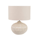 Cassius Warm White Textured Glazed Ceramic Table Lamp