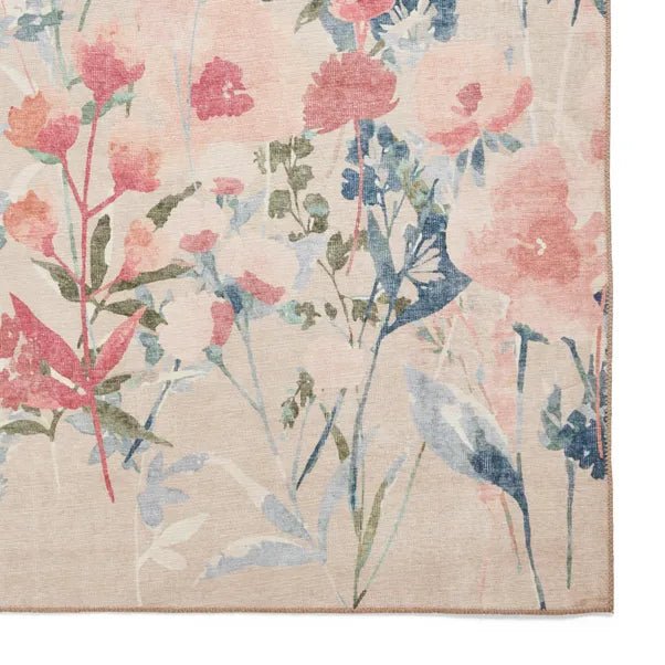 Catherine Lansfield Country Floral Rug, Natural 61 x 170cm,76 x 150cm,76 x 230cm,122 x 170cm,152 x 230cm
