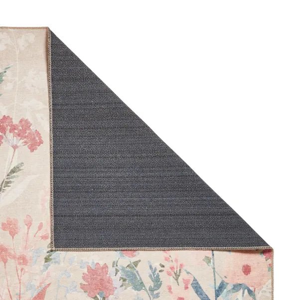 Catherine Lansfield Country Floral Rug, Natural 61 x 170cm,76 x 150cm,76 x 230cm,122 x 170cm,152 x 230cm