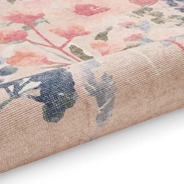 Catherine Lansfield Country Floral Rug, Natural 61 x 170cm,76 x 150cm,76 x 230cm,122 x 170cm,152 x 230cm