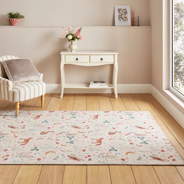 Catherine Lansfield Twilight Animals Rug, Natural 61 x 170cm,76 x 150cm,76 x 230cm,122 x 170cm,152 x 230cm